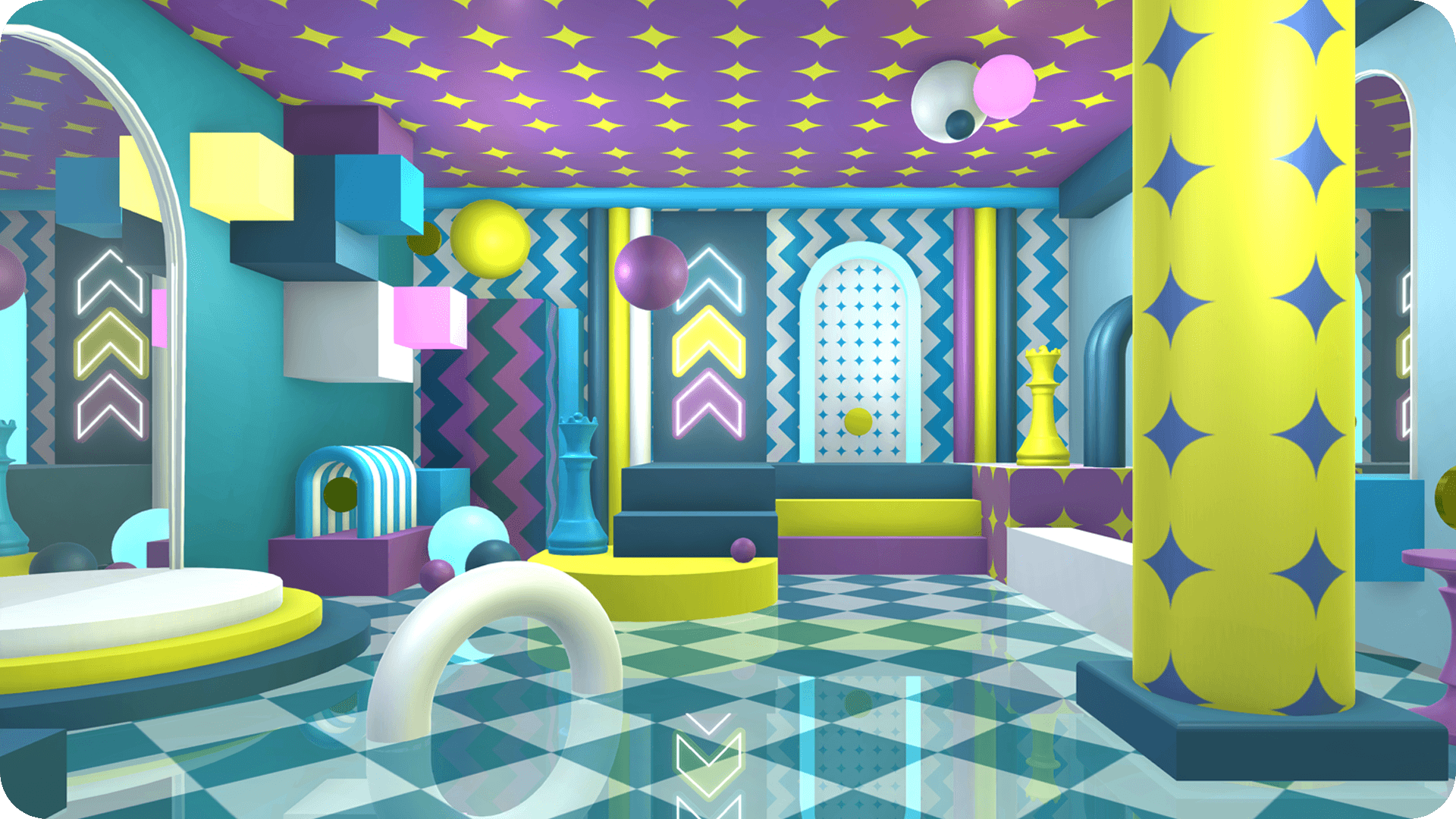 Animierte 3D-Welt als Mini-Game am Festival