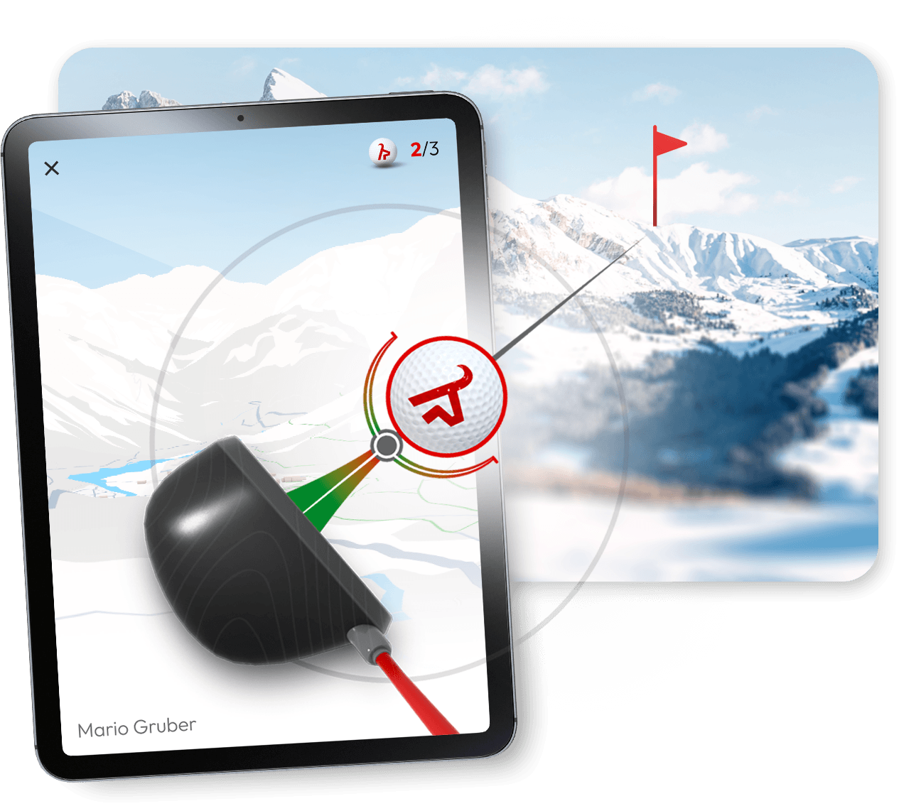 mit dem iPad über die Alpen virtuell Golf spielen bis nach Kitzbühel